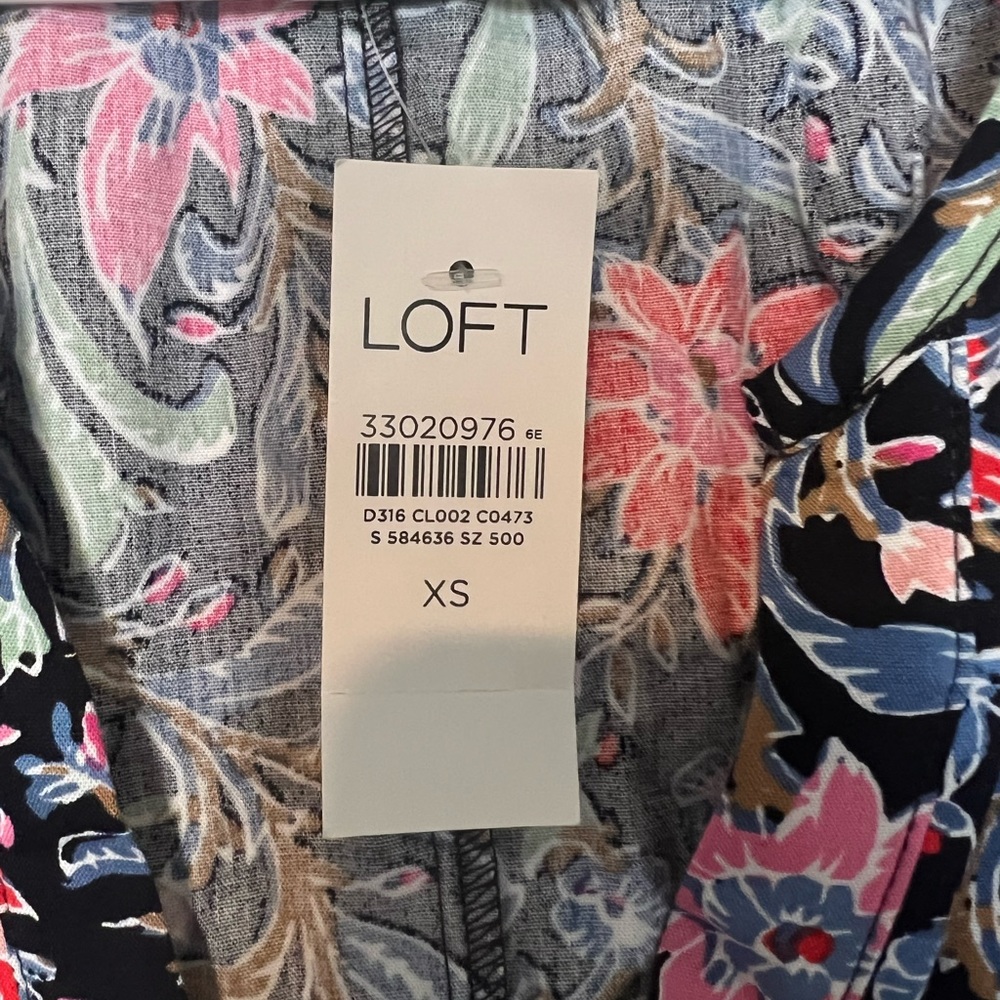 NWT LOFT front button dress XS WITH POCKETS - Picture 4 of 6